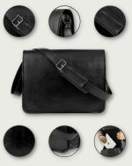 Čierna kožená taška detail