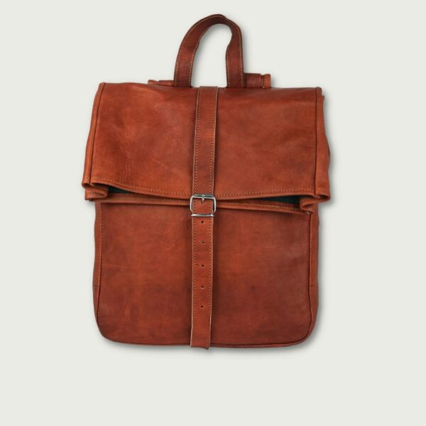 Pánsky rolovací kožený ruksak INIGO z predu