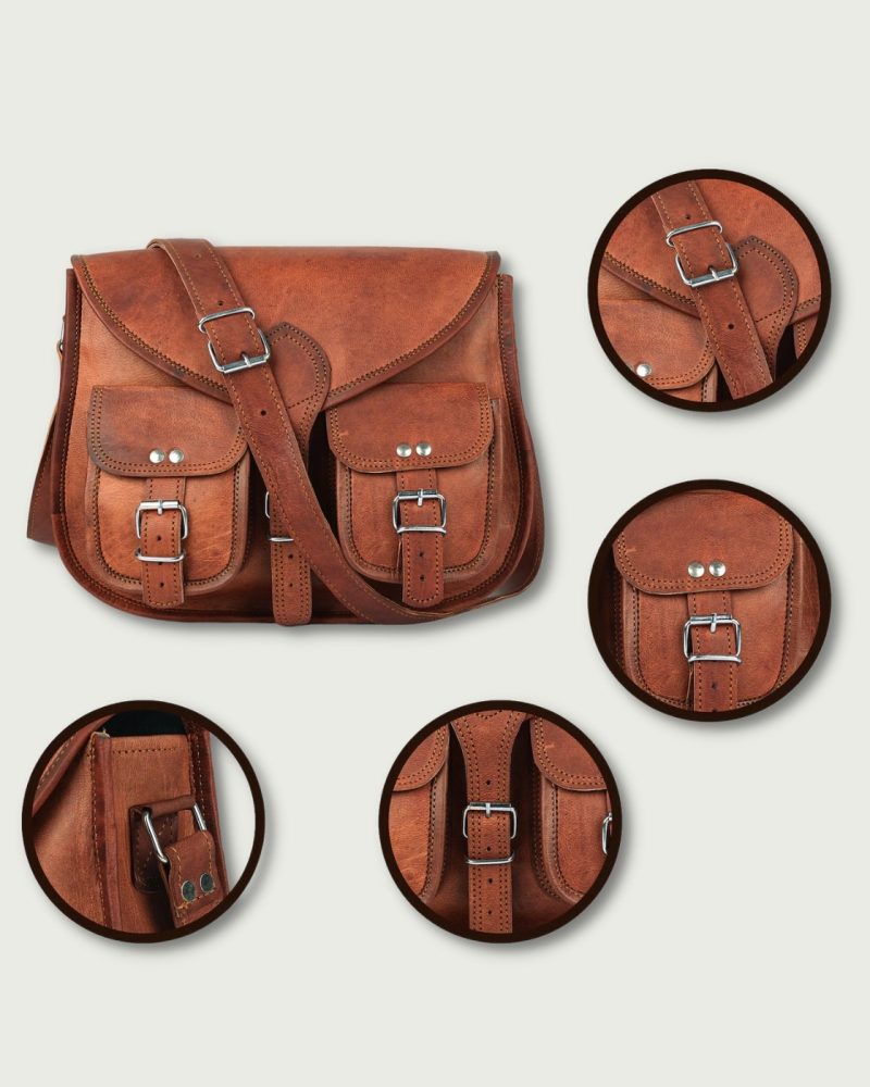 Dámska kožená kabelka GAIA crossbody detaily