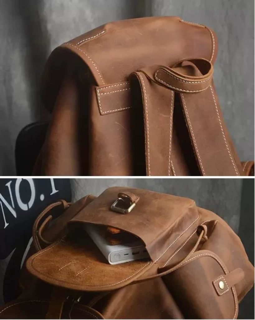 kožený vintage ruksak